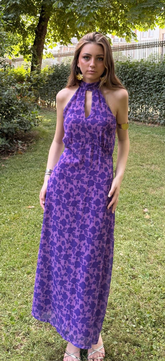 Vestido halter Flores